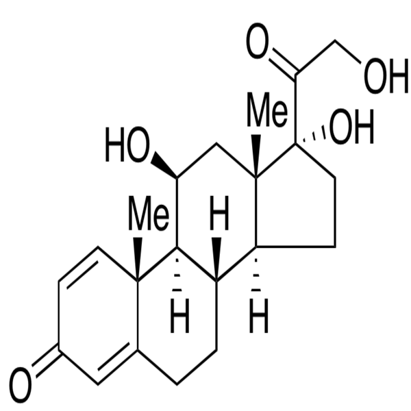 Prednisolone sodium phosphate, CAS Number 125-02-0, Formula C₂₁H₂₇NaO₈P ...